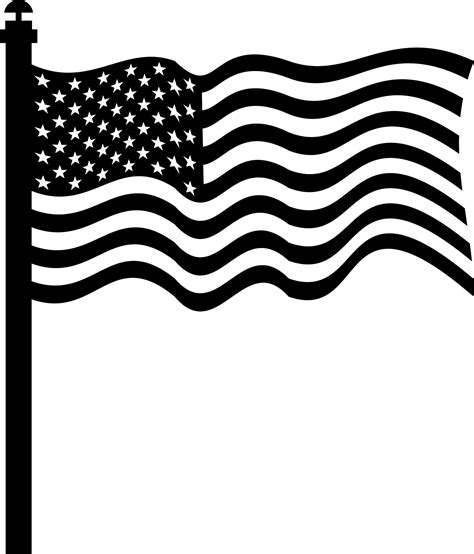 flag clipart black and white